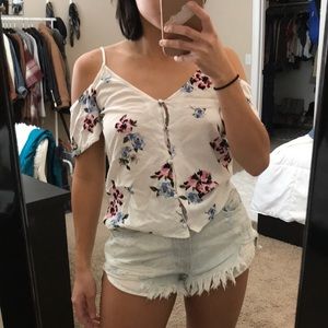 Off White Floral Top